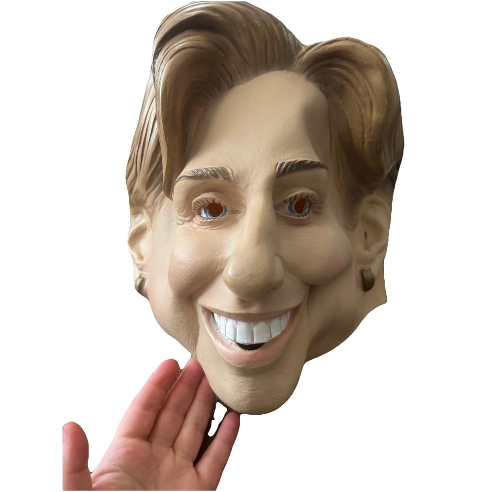 2006 Disguise Hillary Clinton Vinyl Mask Full Head Halloween Costume Face Used